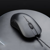 Ratón con cable para juegos con definición de macro y silencio para oficina Inphic PB1 Business, longitud del cable: 1,5 m, versión para negocios silenciosa en negro, luz de respiración trasera clásica, luz de respiración blanca mate